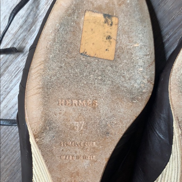 Authentic Black Hermès Ballet Wedges size 37 - Picture 6 of 9